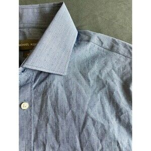 Michael Kors Slim Fit Blue Long Sleeve Dress Shirt 16 32/33